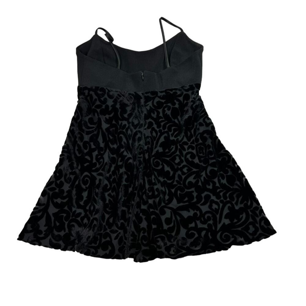 Fifth Avenue Dress Womens Large Black Aline Strappy Fit Flare Velvet Flowy Lined